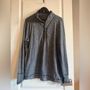 lululemon athletica Men's Gray Heather Quarter-Zip Pullover